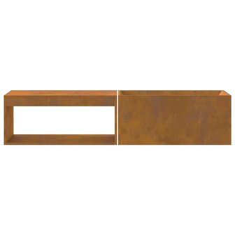 Vuurkorf met Houtopslag 160x45x35 cm Weerbestendig Staal 4