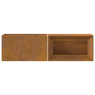 Vuurkorf met Houtopslag 160x45x35 cm Weerbestendig Staal 6