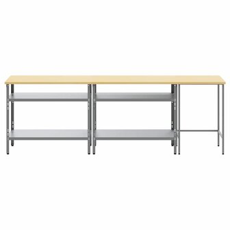 3-delige Werkbankset staal grijs 6