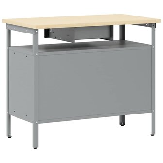 Werkbank met vergrendelbare deur 100x55x85 cm staal zwart 5