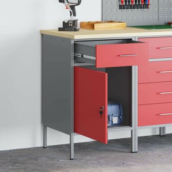 Werkbank 50x55x84 cm staal rood 1