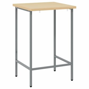Werkbank 55x55x85 cm staal en bewerkt hout grijs 2