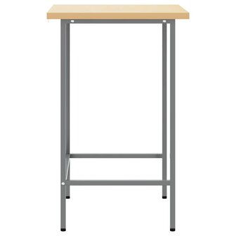 Werkbank 55x55x85 cm staal en bewerkt hout grijs 4
