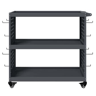 Gereedschapswagen met plank met wiel met opslag Antraciet 75 x 35 x 73 cm Metaal 4