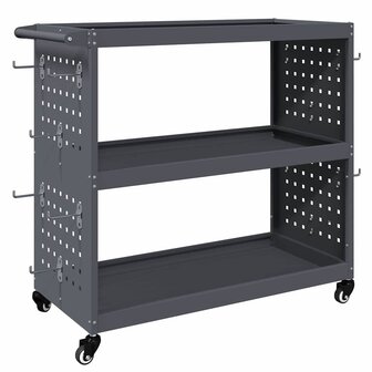 Gereedschapswagen met plank met wiel met opslag Antraciet 75 x 35 x 73 cm Metaal 6