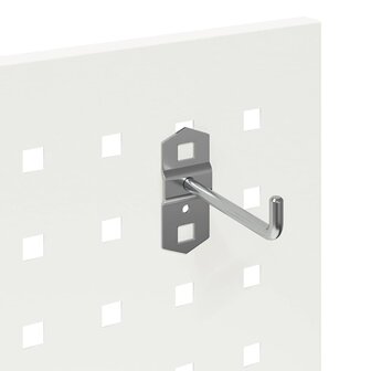 Gereedschapswagen met plank met wiel met opslag Wit 65 x 35 x 111 cm Metaal 8