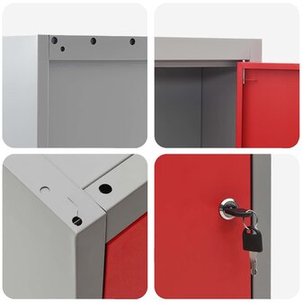 Gereedschapskast wandgemonteerd 50x20x55 cm staal rood 8