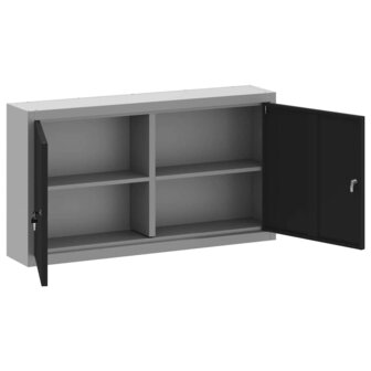 Gereedschapskast wandgemonteerd 100x20x55 cm staal zwart 4