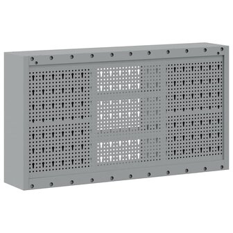 Gereedschapskast wandmontage pegboard 100x20x55 cm staal zwart 5