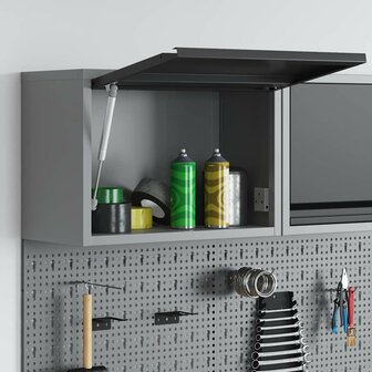 Gereedschapskast wamdmontage met gasliftdeur 50x25x35 cm zwart 2