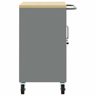 Gereedschapskast met wielen en slot 75x45x85 cm staal zwart 6