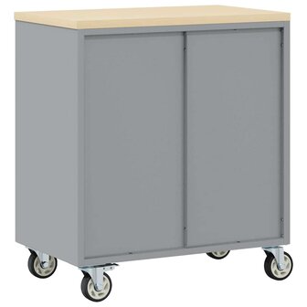 Gereedschapskast met wielen en slot 75x45x85 cm staal rood 4