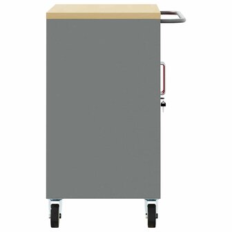 Gereedschapskast met wielen en slot 75x45x85 cm staal rood 6