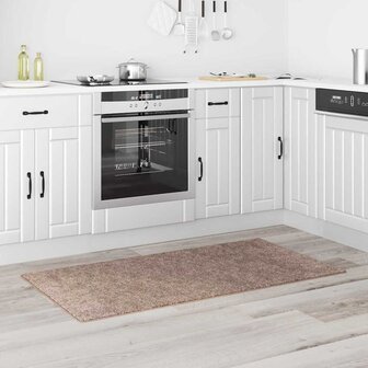 Vloerkleed shaggy met latex onderkant 80x150 cm bruin 2