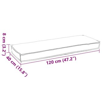 Ligbedkussen voor Bank Grijs 120x40x8 cm Oxford Stof 5