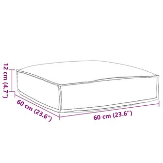 Palletkussen zitting 60x60x12 cm oxford stof beige 5