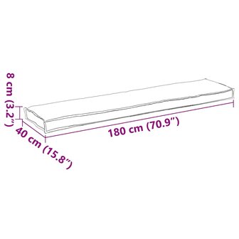 Palletkussen bank 180x40x8 cm oxford stof antraciet 8