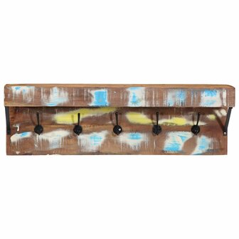 Kapstok met schap wandgemonteerd gerecycled hout en metaal 3