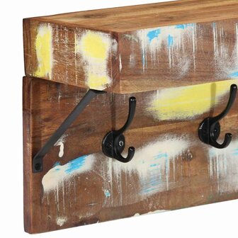 Kapstok met schap wandgemonteerd gerecycled hout en metaal 6