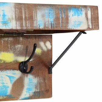 Kapstok met schap wandgemonteerd gerecycled hout en metaal 7