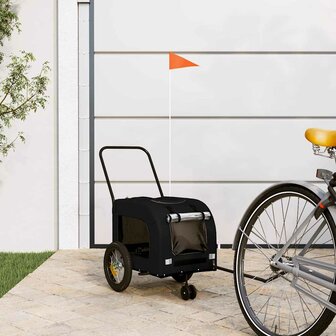 Zwarte Huisdierenwagen Zwart Metaal, Stof 124 x 53 x 53 cm 1