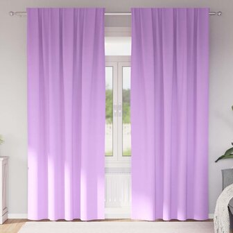 Gordijnen met gordijnen 2 pcs Paars 245 x 140 cm Polyester 1