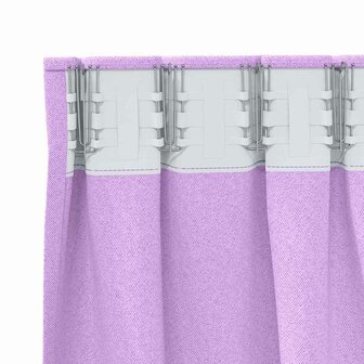 Gordijnen met gordijnen 2 pcs Paars 245 x 140 cm Polyester 3