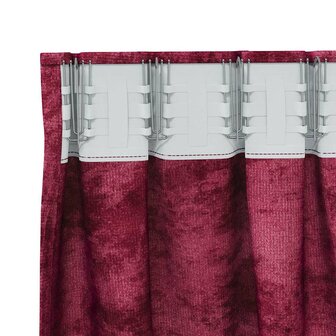 Velours Gordijnen 2 stuks met Oogjes Bordeauxrood 225x140 cm 3