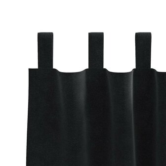 Gordijnen 2 st verduisterend met lussen fluweel zwart 3