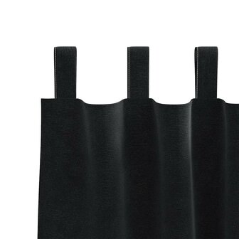 Gordijnen 2 st verduisterend met lussen fluweel zwart 3