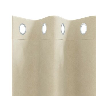 Gordijnen 2 st verduisterend met ringen fluweel cr&egrave;mekleurig 3