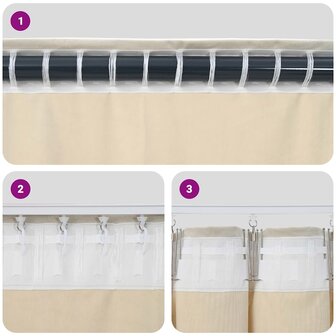Gordijnen 2 st verduisterend met bovenband fluweel cr&egrave;mekleurig 5