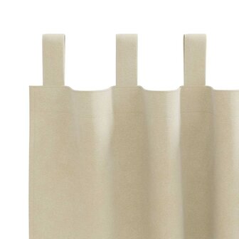 Gordijnen 2 st verduisterend met lussen fluweel cr&egrave;mekleurig 3