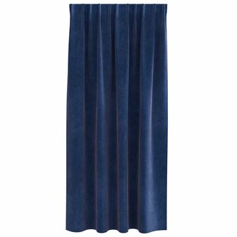 Gordijnen 2 st verduisterend met bovenband fluweel donkerblauw 2