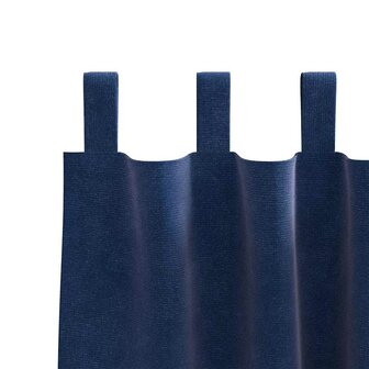 Gordijnen 2 st verduisterend met lussen fluweel donkerblauw 4