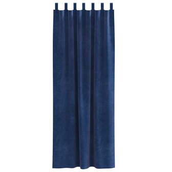 Gordijnen 2 st verduisterend met lussen fluweel donkerblauw 3
