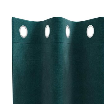 Gordijnen 2 st verduisterend met ringen fluweel donkergroen 3