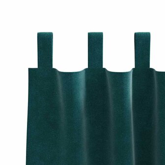 Gordijnen 2 st verduisterend met lussen fluweel donkergroen 4