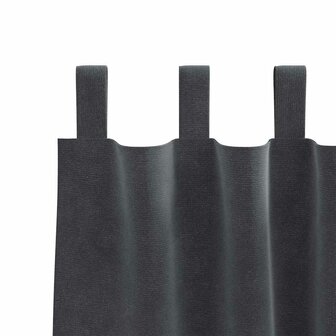 Gordijnen 2 st verduisterend met lussen fluweel lichtgrijs 4
