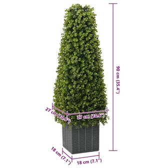 Kunstplant eucalyptusboom met pot 27x27x90 cm groen 5