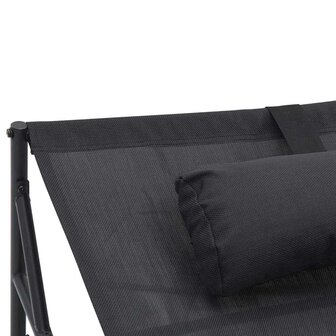Ligbed 200x74x73 cm staal en textileen antraciet 6