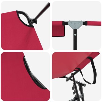 Vouwbaar Ligbed met Luifel Rood 600D Oxford Stof 6