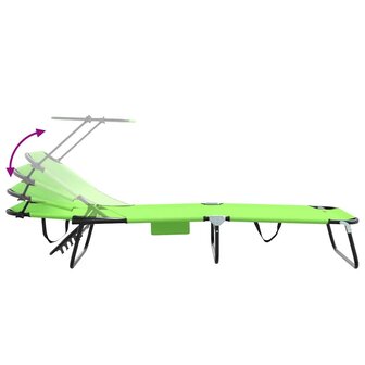 Opvouwbaar Ligbed met Luifel Groen 600D Oxford Stof 8
