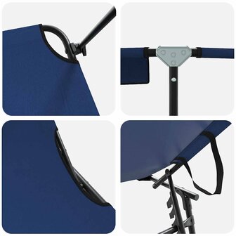 Vouwbare Ligbedden 2 stuks met Luifel Blauw 600D Oxford Stof 7