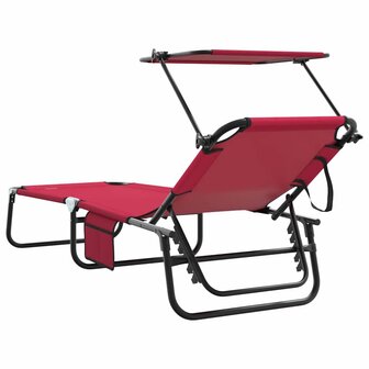Vouwbare Ligbedden 2 stuks met Luifel Rood 600D Oxford Stof 6