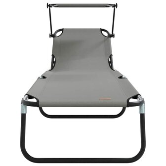 Opvouwbare Ligbedden 2 stuks met Luifel Grijs 600D Oxford Stof 4