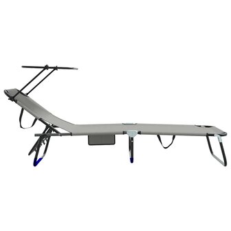 Opvouwbare Ligbedden 2 stuks met Luifel Grijs 600D Oxford Stof 5
