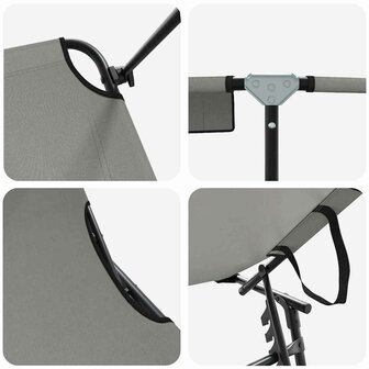 Opvouwbare Ligbedden 2 stuks met Luifel Grijs 600D Oxford Stof 7