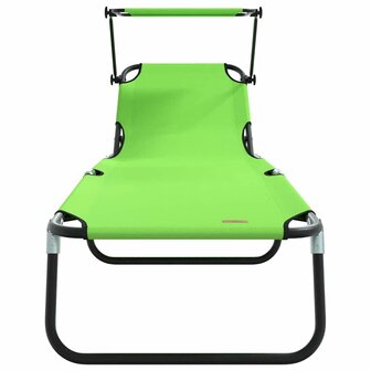 Vouwbare Ligbedden 2 stuks met Luifel Groen 600D Oxford Stof 4