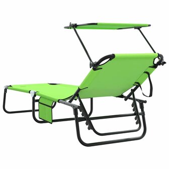 Vouwbare Ligbedden 2 stuks met Luifel Groen 600D Oxford Stof 6